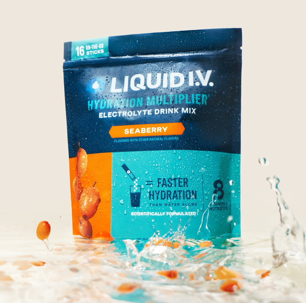 Stylized image of Liquid I.V.® pouch. 