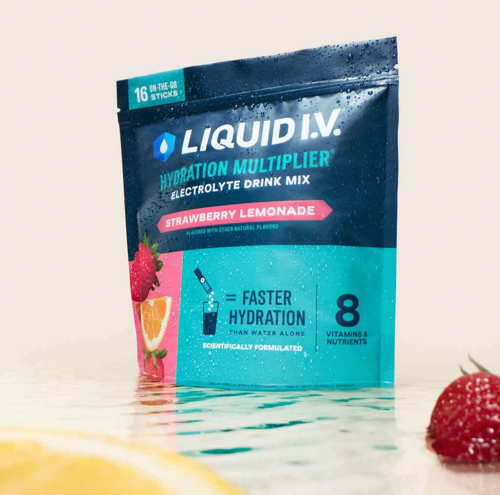 Stylized image of Liquid I.V.® pouch. 
