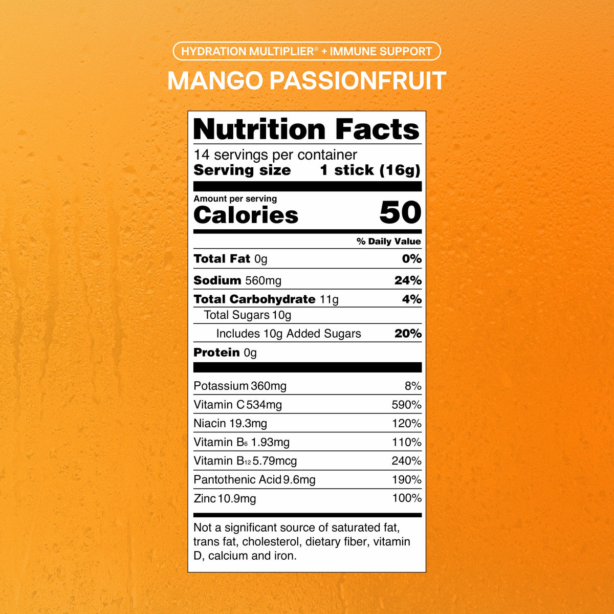 Mango Passion Fruit Hydration Multiplier® +Immune Support A Hydration Addition for Days at Home