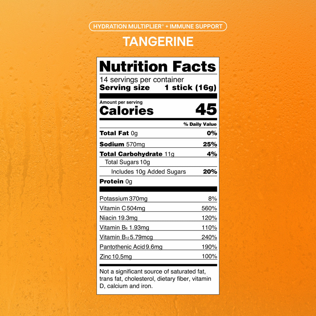 Tangerine Hydration Multiplier® +Immune Support Electrolytes for Your Active Routine
