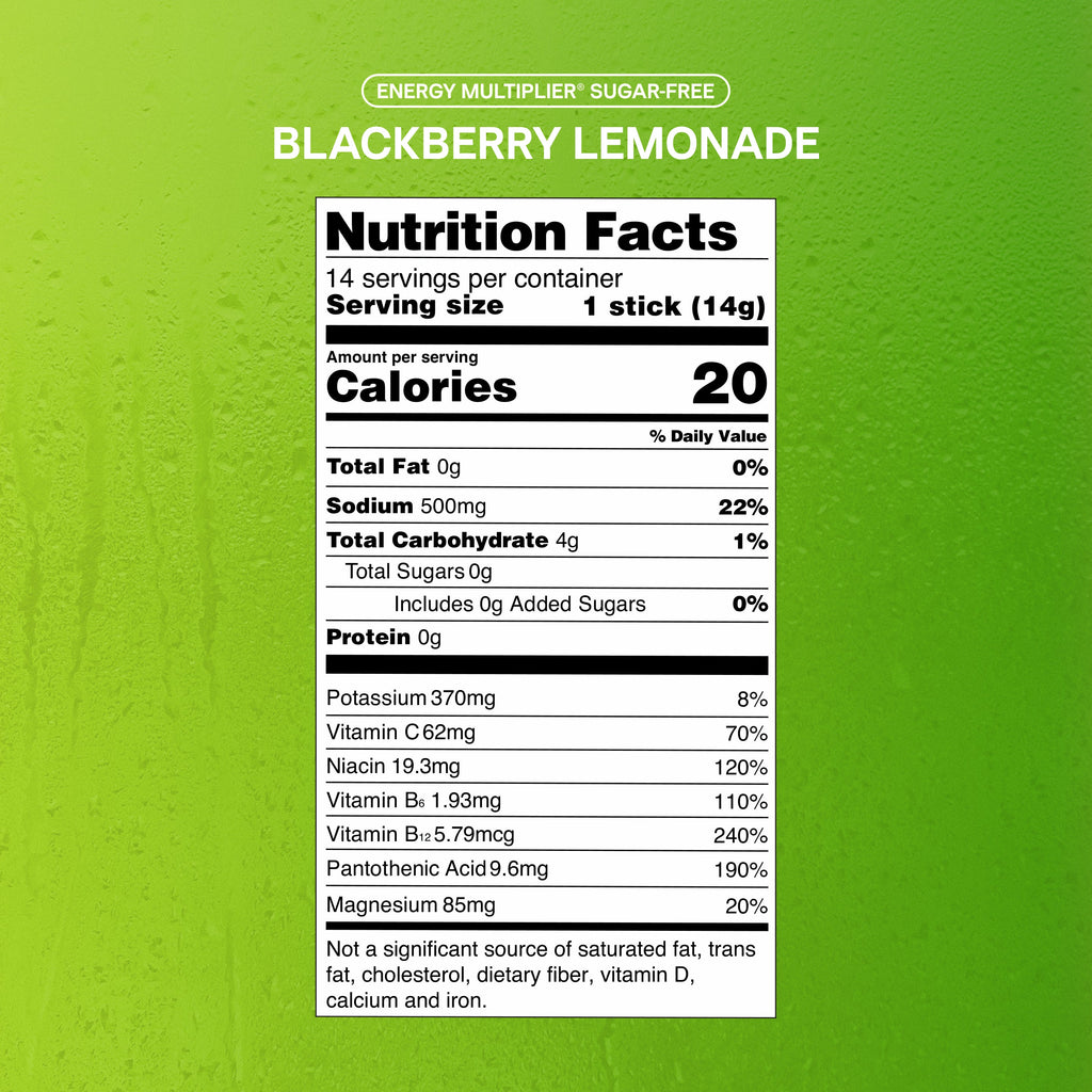 Blackberry Lemonade Hydration Sugar-Free Energy Multiplier® Hydration Options for Everyday Plans