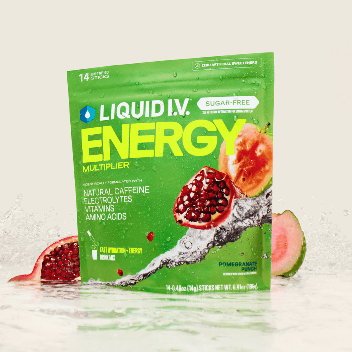 Pomegranate Punch Hydration Sugar-Free Energy Multiplier® A Hydration Choice for Travel Days